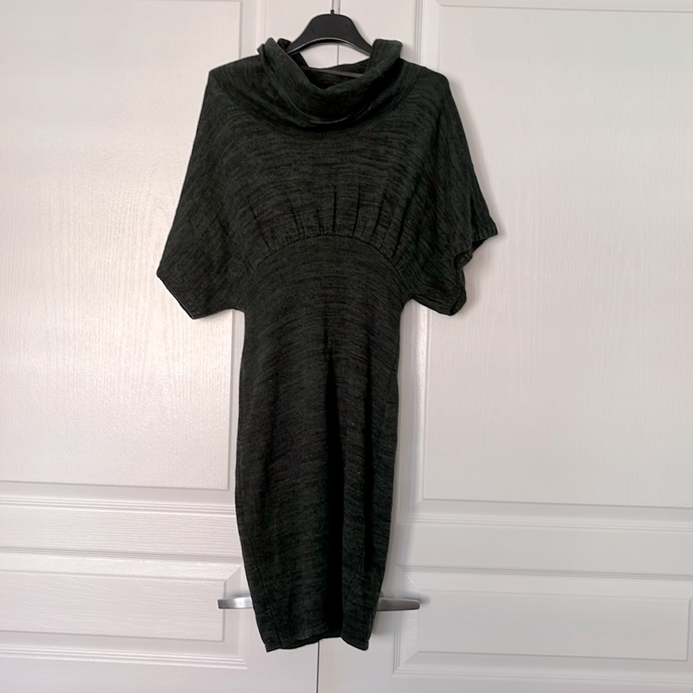 Le Chateau wool blend green cowl neck sweater dress